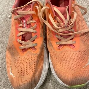 Hoka Women's Coral and Peach Athletic Shoes